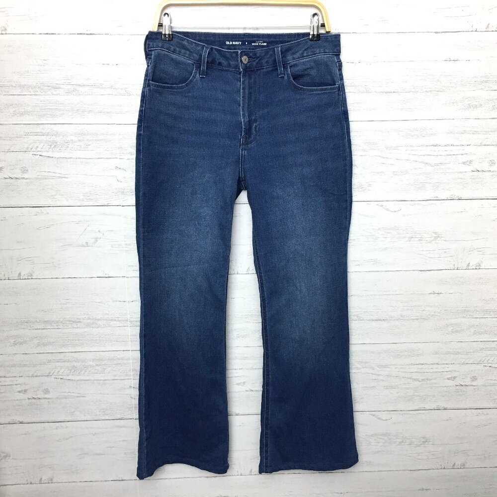 Old Navy Jeans Wow Flare Leg High Rise Stretch size 8 length 29" Read Desc.